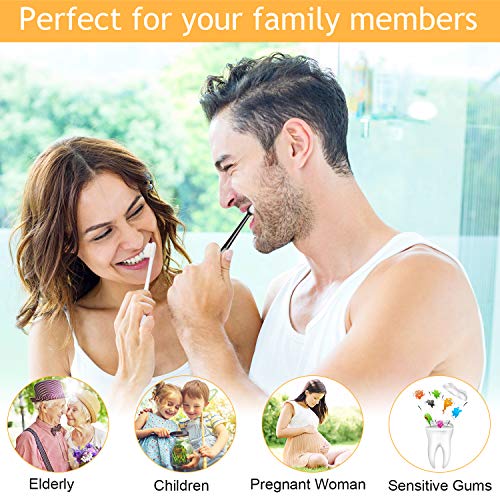 Adult Extra Soft Toothbrush with 20000 Soft Bristles, (Pack of 6) Micro Nano Manual Toothbrushes for Protect Sensitive Gums, Black/White