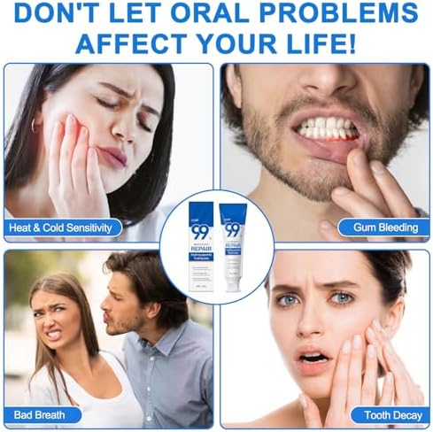 9.9% Nano Hydroxyapatite Toothpaste 2Pcs - Gum Care Strengthen, Repairs Teeth and Reduces Sensitivity, Provides Long-Lasting Freshness, Prevent Cavities, Naturally Whiter Teeth, Fluoride-Free