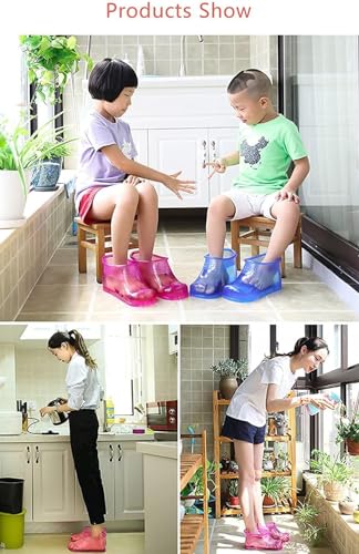 Massage Foot Bath Shoes Portable Massage Foot Bath Shoes Foot Spa Shoes Pedicure PVC Pink Tall Foot Spa Shoes For Foot Massage Foot Soak Releax Yourself As A Gift for Your Family Friends