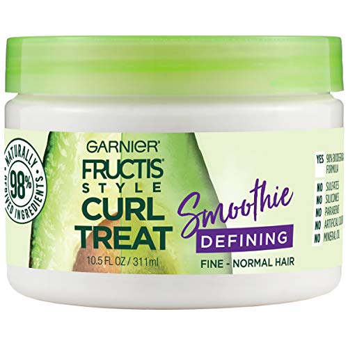 Garnier Fructis Style Curl Treat Defining Smoothie for Fine to Normal Curly Hair, 10.5 Ounce Jar
