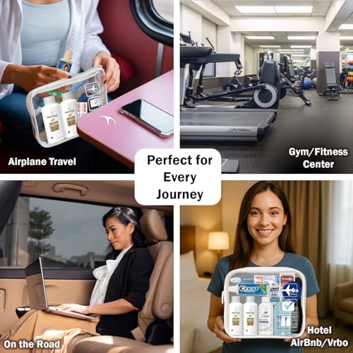 Peaknip Travel Toiletry Kit For Women - 15 Piece Travelers Essentials, TSA Compliant, Travel Size Toiletries kit, Bundle includes Shampooo & Conditioner, Body Wash, Deodorant, Moisturizer & More