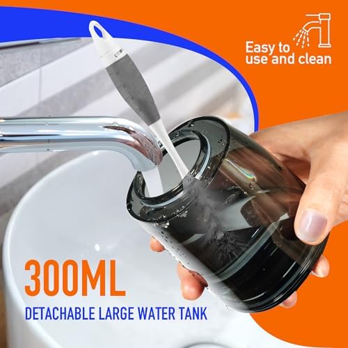 Portable Cordless Water Flosser, Rechargeable Water Dental Flosser with 1500 mAh Battery, IPX7 Waterproof, 4 Modes 4 Jet Tips, Type-C Charging for Travel & Home (White)