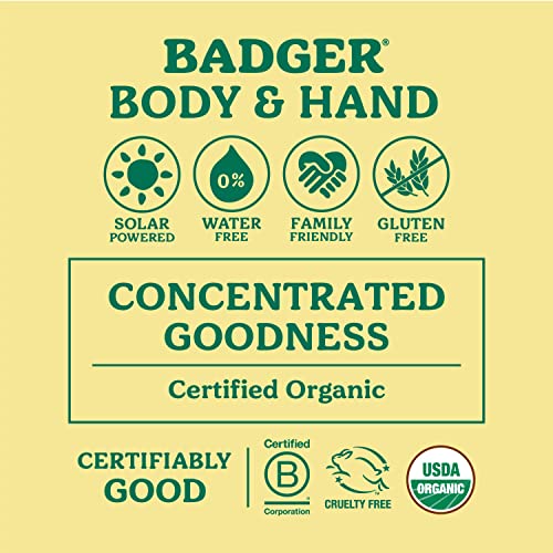 Badger Balm Unscented, 100% Organic Olive Oil & Beeswax, Fragrance Free Hand Cream, Long Lasting Sensitive Skin Moisturizer, 2 oz Tin, 2-Pack