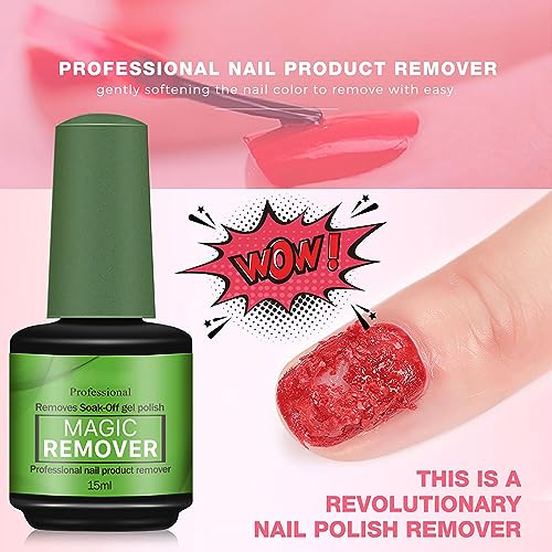 Nail Polish Remover, Magic Soak-Off Gel Nail Polish Remover-Quick,Professional Nail Polish Removers for Natural, Gel Nails (Green-3)