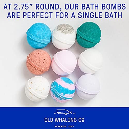 Old Whaling Co Coconut Milk Bath Bomb – Set of 4 – Handmade Bath Soak with Epsom Salts – Cleansing, Soothing and Moisturizing Fizz – Tropical, Floral Scent, 8 oz