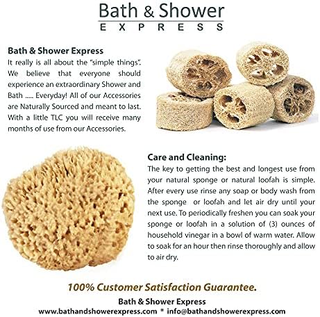Sea Wool Sponge 6-7" (X-Large) by Bath & Shower Express ® Natural Renewable Resource Esponja for Body, Genuine Exfoliating Skin Wash