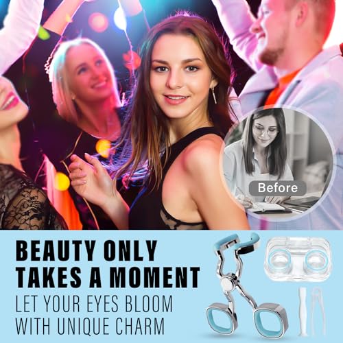 Contact Lens Applicator Tool, Eye Opener for Contacts for Easy Insertion and Removal, with Contact Lens Case, Sucker+Tweezer with Soft Tip, Blue