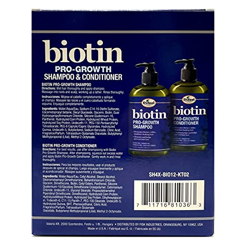 Difeel Pro-Growth Biotin Shampoo & Conditioner 2-PC Gift Set - Thinning Hair & Hair Loss, Paraben Free