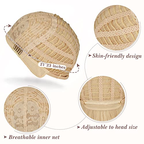 BARSDAR Long Wavy Blonde Wig With Bangs - 26 Inch Long Wavy Blonde Wig with Bangs for Women - Thick Soft Synthetic Hair Replacement Wigs Natural Looking Daily Cosplay Party Halloween