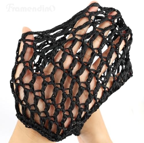 Framendino, Mesh Crochet Hair Net Rayon Knit Snoods Hat Hairnet Snood Cover Ornament for Night Sleeping Hair Accessories