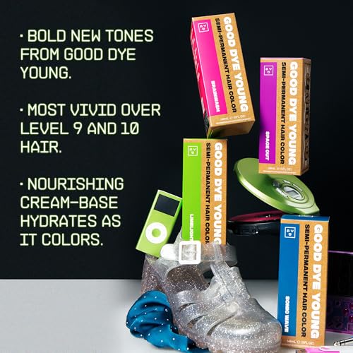 Good Dye Young Semi-Permanent Hair Color, Vegan and Cruelty-Free Hair Dye, Last up to 24 Washes, Non-Damaging Conditioning Hair Color (5FL OZ, Brainwash)