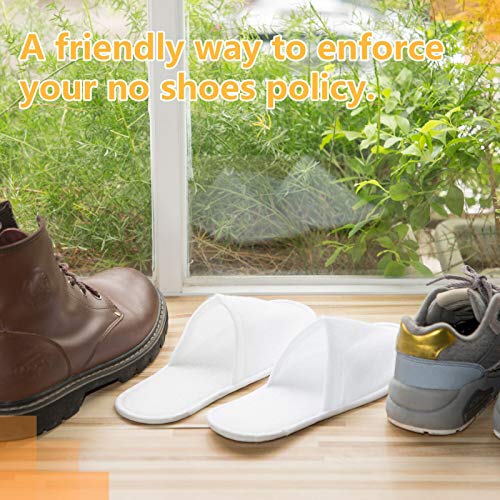 AQUEENLY Spa Slippers, 24 Pairs Velvet Closed Toe Disposable Slippers Fit Size for Men and Women for Hotel Home Guest Used, White Non-Slip Slippers