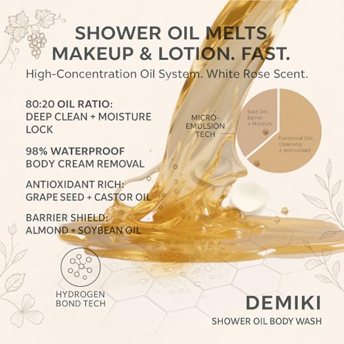 Moisturizing Bath Oil for Dry & Sensitive Skin. Nourishing & Hydrating Winter Care Shower Oil, Soothes & Softens, Locks in Moisture,10 Fl.oz (300ml)
