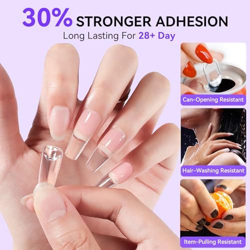 Makartt Nail Glue and Remover Kit: Super Strong Solid Gel for Press on Tips, 30ml Glues Remover for Easy Polish Removal, Nails Art Supplies for Salon and Home Use