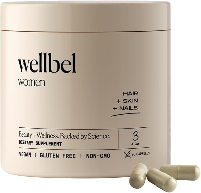WELLBEL Women Clean Supplement for Hair, Skin, and Nails, Vegan, Gluten Free and Non GMO 90 Count