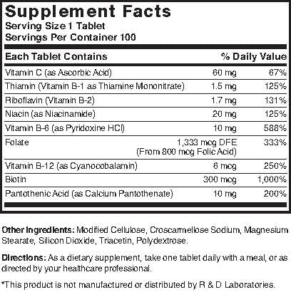 Nature's Blend Full Spectrum B with Vitamin C Powder, 100 Count (1269)