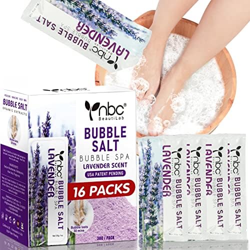 Pedicure Foot Soak, Foot Spa Soak, Pedicure Kit, Bubble Foot Bath For Tired & Dry Cracked Feet, Athletes Feet, Odor Foot and Softens Calluses, Foot Soak 16 Packs A Box, Lavender