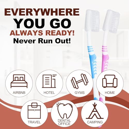 Disposable Toothbrushes with 45 Grams Toothpaste Individually Wrapped, Travel Kit Whit Plastic Zip Bag,Toothbrush Head Cover, Bulk Toothbrush for Homeless,Travel,Shelter,Air Bnb,Hotel,Guest (20)
