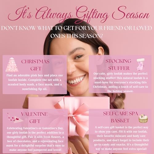 Natural Loofah Exfoliating Body Scrubber for Women Made with Natural Egyptian Loofa Sponge, Bath Shower Luffa lufa for face and Body. exfoliator Scrub Pads