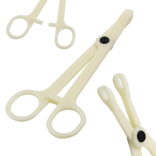 Disposable Piercing Clamps - Tonbao 25Pcs Piercing Forceps Round Septum Clamps Disposable Plastic Forceps for Ear Nose Nipple Tongue Lip Eyebrow Belly Button Piercing Kit Body Piercing Tools