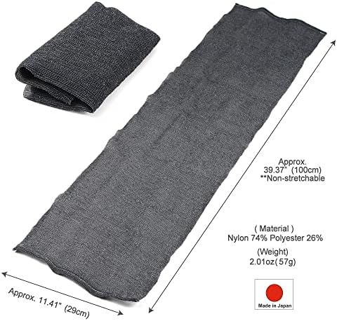 Extra Rough, Exfoliating Washcloth [Made in Japan] Exfoliating Towel Special Texture Makes Fluffy Foam Lather, Back Scrubber, Dead Skin Cell Remover [Loofah for Women and Men] (Black)