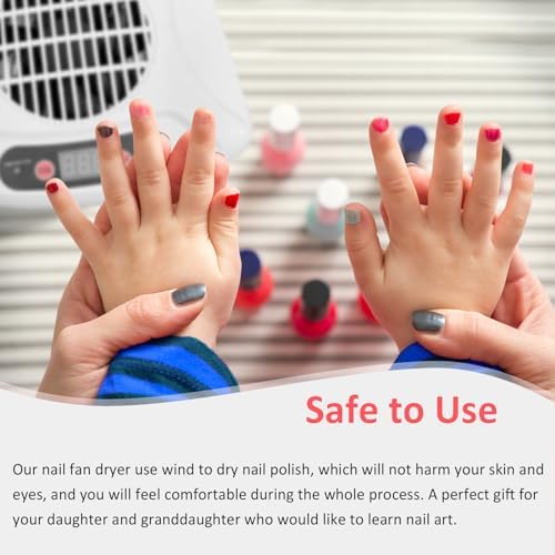 Nail Dryer for Regular Polish, 200W Nail Drying Fan with Sensor and Hot and Cool Air for Home Use