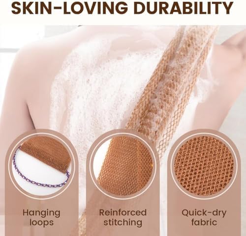 Afro Scrub African Exfoliating Net Sponge, Afro Scrub African Net Sponge, Exfoliating Washcloth for Daily Use, Long Lasting African Bath Net, Durable and Soft, Quick Drying (3pcs F)