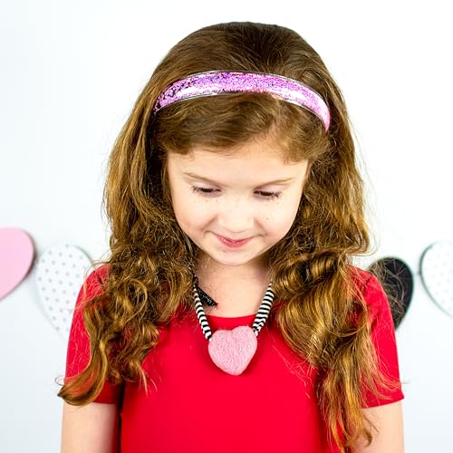 FROG SAC 4 Glitter Headbands for Girls - Sparkly Kids Headband with Comb Teeth, Thin Little Girl Sparkle Head Bands, Confetti Toddler Hairband Hair Accessories, Easter Basket Fillers Stocking Stuffers