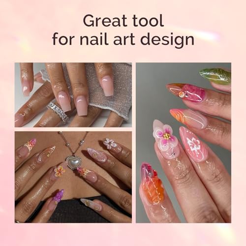 MelodySusie Kolinsky Acrylic Nail Brush,66% Kolinsky Hair Professional Nail Art Brush for Acrylic Application, Aurora Collection Fine Glitter Brush, Size 8