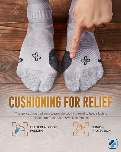Doctor's Select 2 Pairs Bunion Socks for Women and Men - Copper & Bamboo Viscose infused Bunion Relief Socks | Toe Separator