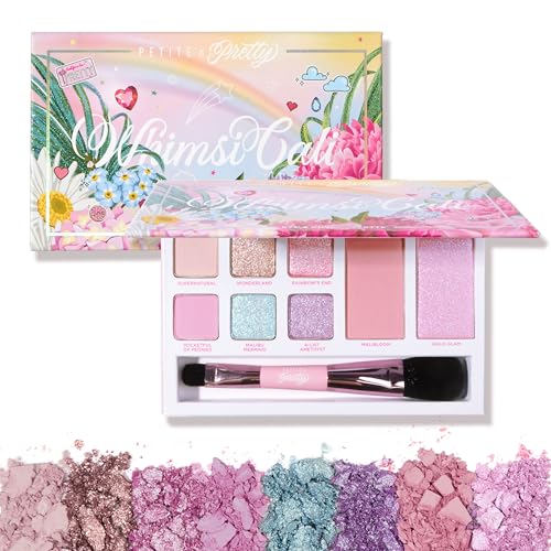 Petite ’N Pretty WhimsiCali Eyeshadow & Cheek Makeup Palette Kit for Kids, Tweens & Teens - Natural, Clean, Non-toxic - Made in USA