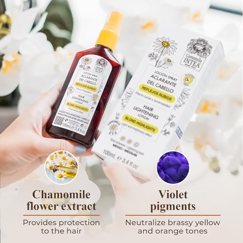 Camomila Intea Natural Blonde Highlights Hair Lightener - Spray with Chamomile Extract - 3.4 Oz