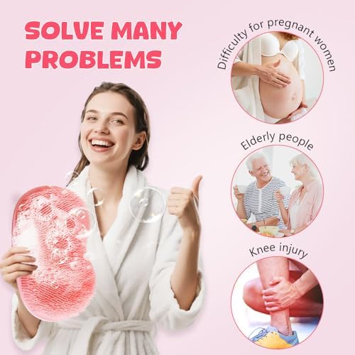 Shower Foot Back Scrubber Massage Pad, 2025 New Shower Foot Mat Non-Slip Suction Cups Foot Back Cleaning Pad for Massage and Scrubbing for Shower (Green)