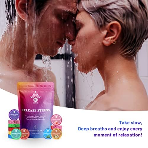 Shower Steamers Aromatherapy for Women or Men, Organic Shower Bombs with Chamomile Rose Lavender Mint Watermelon Eucalyptus Essential Oil, 18-Pack Bath Bombs Birthday Gift