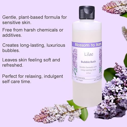 Lilac Bubble Bath (8 Ounce) - Phthalate Free Fragrance - Creates A Tub Full of Lasting Bubbles with a Fresh Blooming Scent
