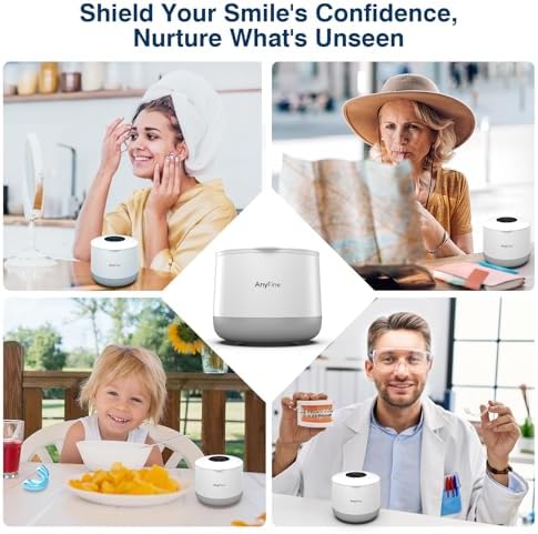Advanced Ultrasonic Retainer Cleaner Machine for Dentures, Mouth Guards, Braces, Toothbrush Heads, Jewelry, 45kHz Triple-Phase Purification System, 4 Modes for Multiple Dental Appliances