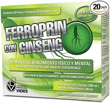 with Ginseng - Multivitamin Supplement for Enhanced Well-Being - 20 drinkable vials