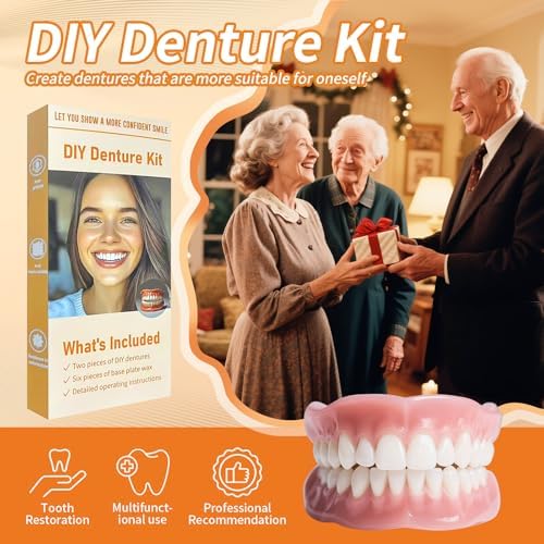 Denture Do it Yourself Full Set of Top and Bottom Fake Teeth to Create Your Perfect Smile at Home-NN02