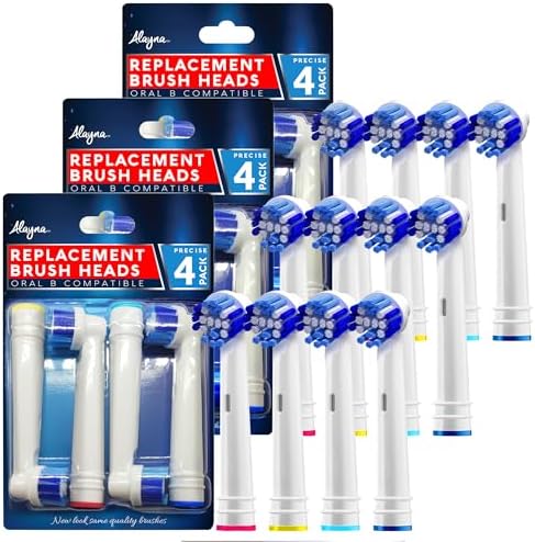 Replacement Toothbrush Heads Compatible with Oral B Braun- Pack of 12 Professional Electric Toothbrush Heads- Precision Refills for Oral-b 7000, Clean, OralB Pro 1000, 9600, 500, 3000, 8000, Plus!
