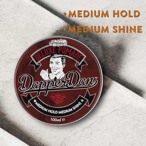 Deluxe Pomade By Dapper Dan, Medium Hold Medium Shine, No Greasiness Or Flakiness, Citrus & Vanilla Fragrance 100ml