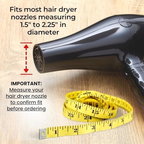 SnozzlePro Universal Hair Dryer Attachment with Concentrator Nozzle Replacement - Fits Most Blow Dryer Diameters from 1.5” to 2.25” (2-Piece Set)