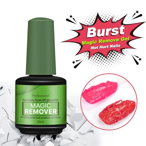 Gel Nail Polish Remover - 3 Pack, 15ml Magic Gel Polish Remover, Quickly Soak Off Nails, No Need For Foil, Soaking Or Wrapping (Green)