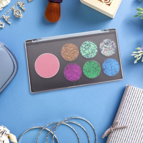 Magnetic Makeup Palette with Frosted Clear Top, 5 Pack Empty Eyeshadow Palettes depots Travel Storage Box for DIY Cosmetics Bronzer Highlights Powder (Small Palette - 5.5" x 3.1")