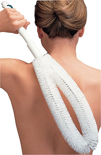 EZ Reach Back Brush, Long Handled Back and Body Scrubber for Easy Cleansing & Exfoliating in The Bath or Shower – Measures 22 ¾” Long