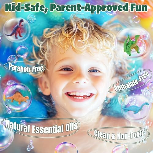 Dinosaur Bath Bombs for Kids with Surprise Inside, 10 Pack Natural Dino Eggs with Exclusive Carnivorous Dinosaur Toys, Fizzing Fun Gifts for Boys Girls, Dinosaur Toys for Kids Ages 3-9