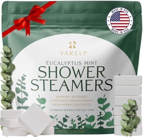 Shower Steamers for Sinus Relief, 12 Pack, for Women and Men - Aromatherapy and Self Care - Eucalyptus Mint