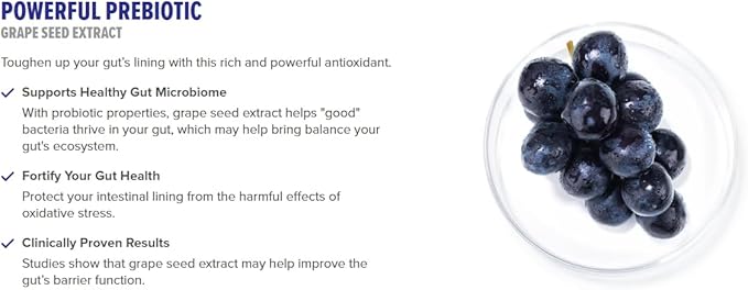 Inno Gut Protect GS1 Probiotic & Postbiotic Formula, CoreBiome® GLP-1 Supplement Weight Loss, Grape Seed Extract | Supports Digestive Health & Gut Wellness, Vegan, (90 Vegetarian Capsules)