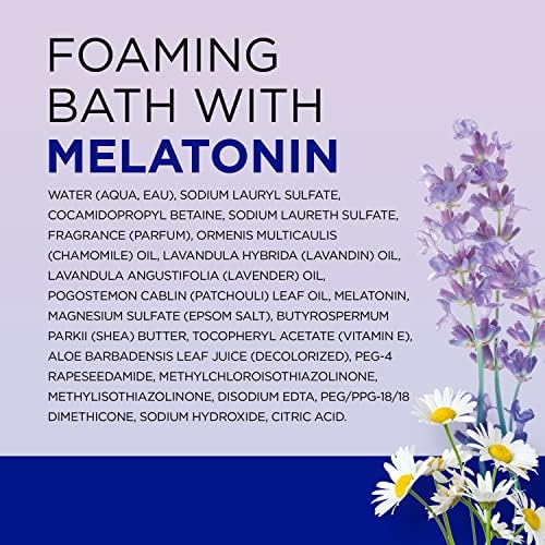 Dr Teal's Foaming Bath with Pure Epsom Salt, Sleep Blend with Melatonin, Lavender & Chamomile Essential Oils, 34 fl oz (Pack of 2)