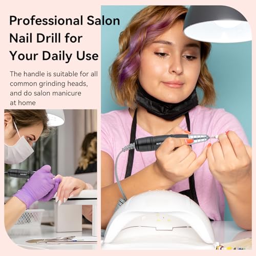 Makartt Nail Drill Handpiece for Up200 Machine:Professional Electric File Remove Gel Polish Poly Nail Gel Black B-05 Removing for Removing Acrylic Nail Polish Acrylic Nail Tools