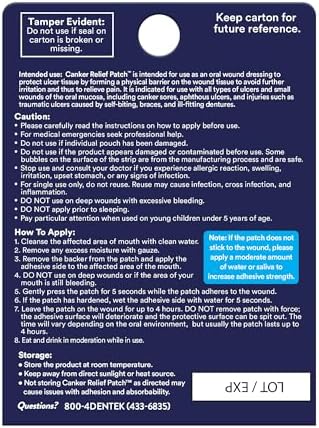 DenTek Canker Relief Sore Patch Relieves Canker Pain, 6 Count (Pack of 1)